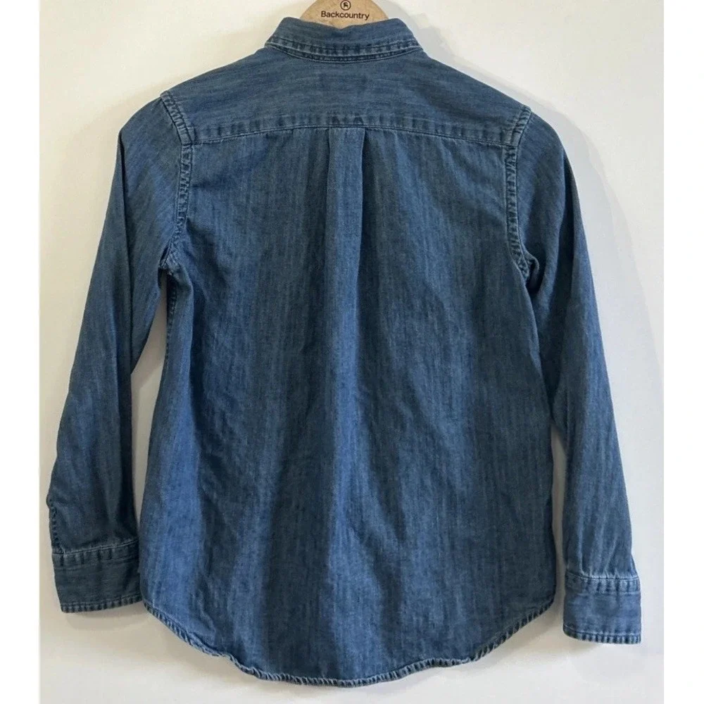 Boys Girls Polo Ralph Lauren Western Blue Denim Button Down Shirt L/S Med 10-12